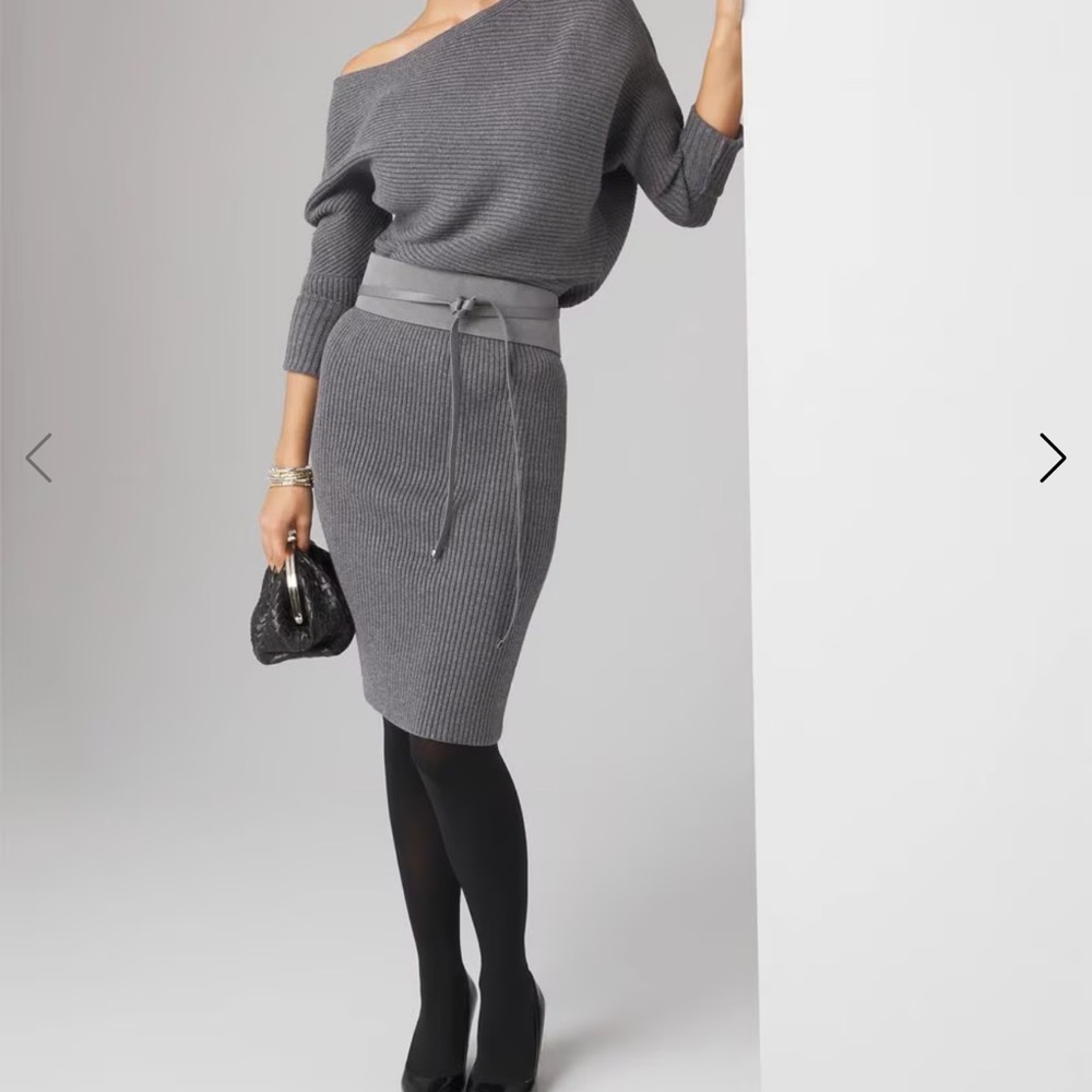 White House Black Market Gray Sweater dress